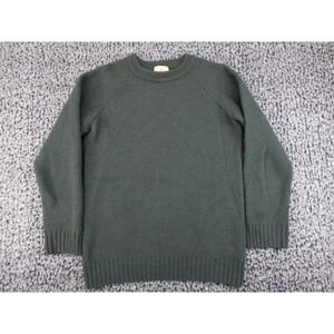 LA‎ PAZ Crewneck Sweater Mens Medium Green Textured Raglan Knit Portugal